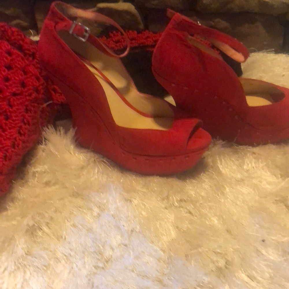 Wedge ankle strap shoe